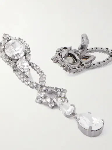 Balenciaga Palazzo Silver-tone Crystal Earrings | Thumbnail 3