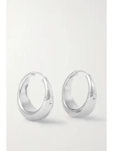 LIÉ STUDIO The Andrea Silver Hoop Earrings | Thumbnail 3