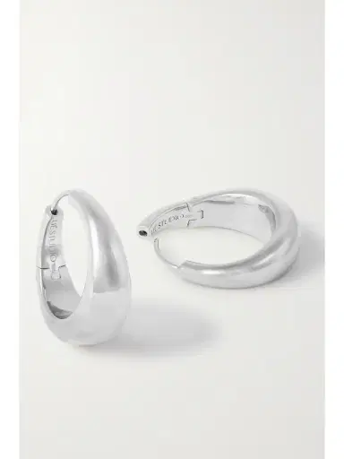LIÉ STUDIO The Andrea Silver Hoop Earrings | Thumbnail 4