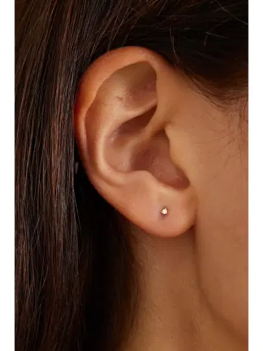 STONE AND STRAND Teeny Gold Diamond Single Earring | Thumbnail 2 STONE AND STRAND Teeny Gold Diamond Single Earring | Thumbnail 2