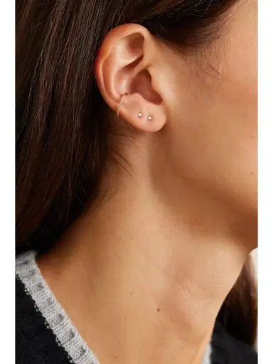 STONE AND STRAND Teeny Gold Diamond Single Earring | Thumbnail 4 STONE AND STRAND Teeny Gold Diamond Single Earring | Thumbnail 4