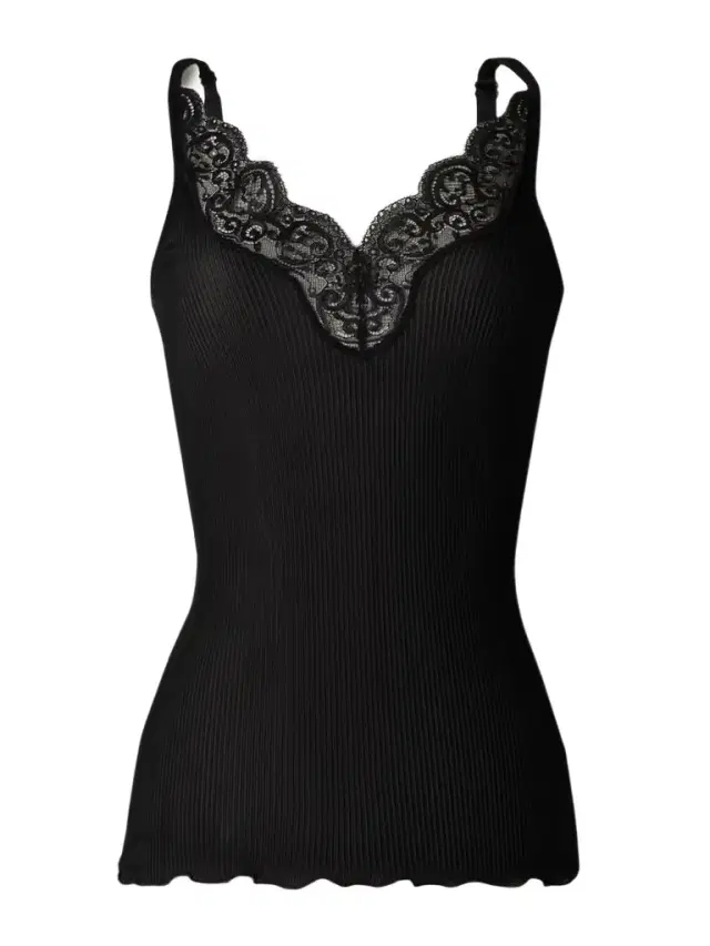 Lace-trimmed Ribbed Silk-jersey Tank Top