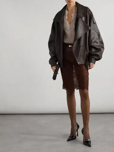 Saint Laurent Oversized Textured-leather Jacket | Thumbnail 2