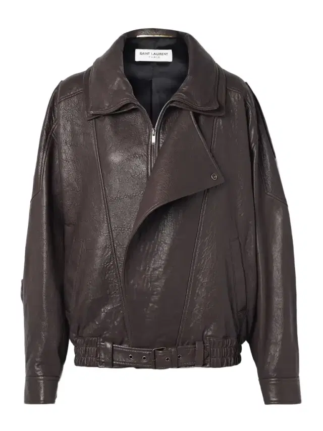 Oversized Textured-leather Jacket