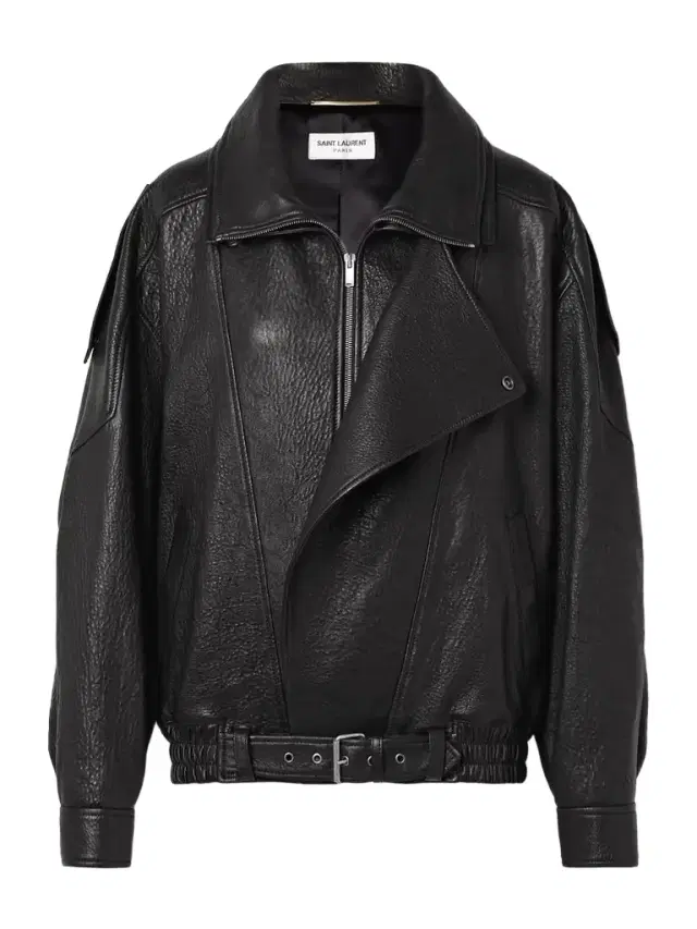Oversized Textured-leather Jacket