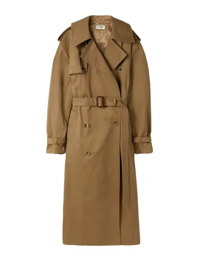 Oversized Belted Cotton-twill Trench Coat