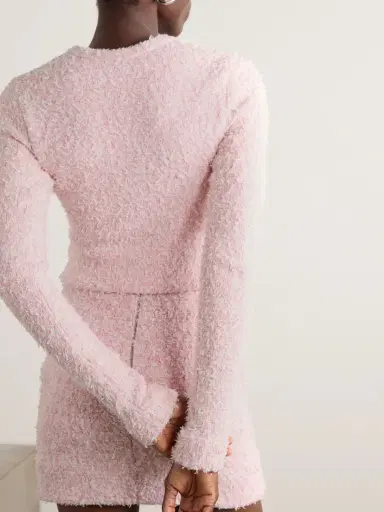 Balenciaga Cropped Metallic Cotton-blend Tweed Cardigan | Thumbnail 3