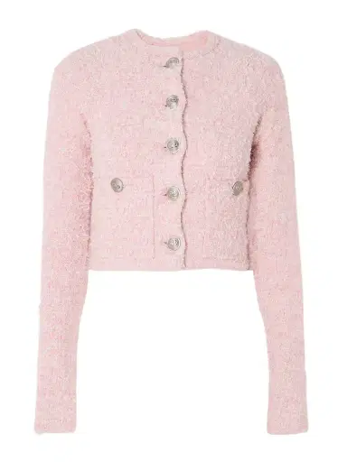 Balenciaga Cropped Metallic Cotton-blend Tweed Cardigan | Thumbnail 1