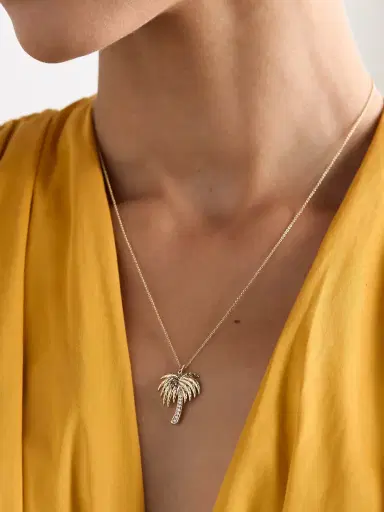 Sydney Evan Palm Tree 14-karat Gold Diamond Necklace | Thumbnail 2 Sydney Evan Palm Tree 14-karat Gold Diamond Necklace | Thumbnail 2