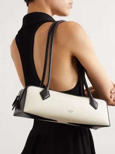 Alaïa Le Teckel Leather-trimmed Canvas Shoulder Bag - - One size | Thumbnail 2 Alaïa Le Teckel Leather-trimmed Canvas Shoulder Bag - - One size | Thumbnail 2