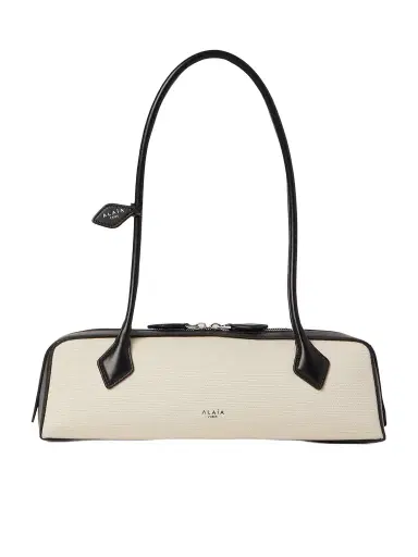 Alaïa Le Teckel Leather-trimmed Canvas Shoulder Bag - - One size | Thumbnail 1 Alaïa Le Teckel Leather-trimmed Canvas Shoulder Bag - - One size | Thumbnail 1