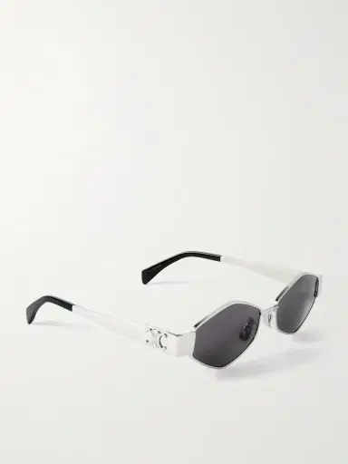 CELINE Eyewear Triomphe Hexagon-frame Silver-tone Sunglasses | Thumbnail 3 CELINE Eyewear Triomphe Hexagon-frame Silver-tone Sunglasses | Thumbnail 3
