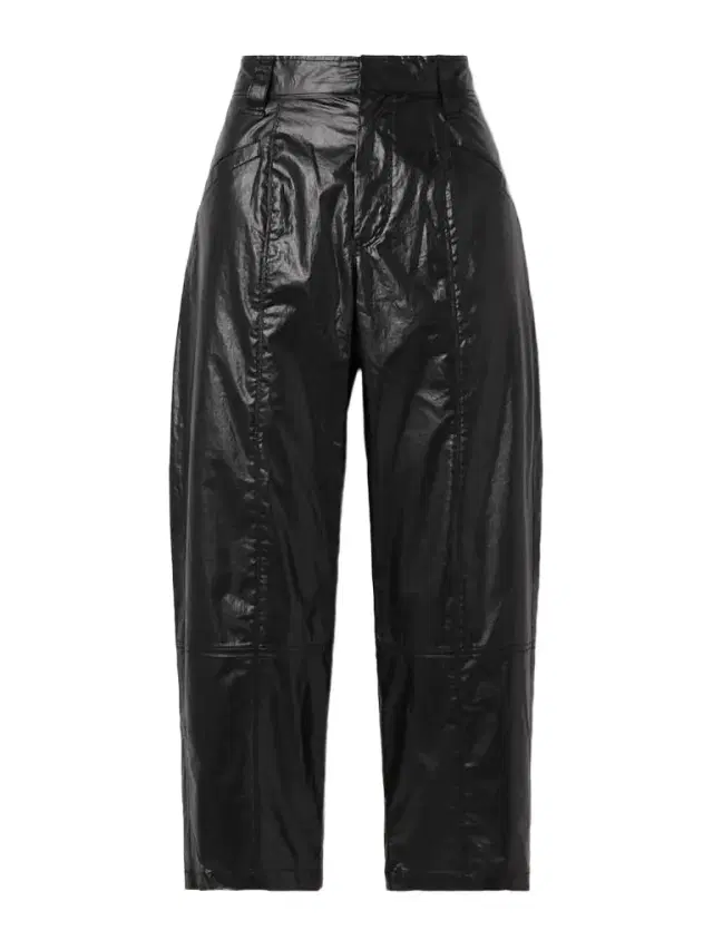 Aude Cropped Paneled Coated Cotton-blend Straight-leg Pants