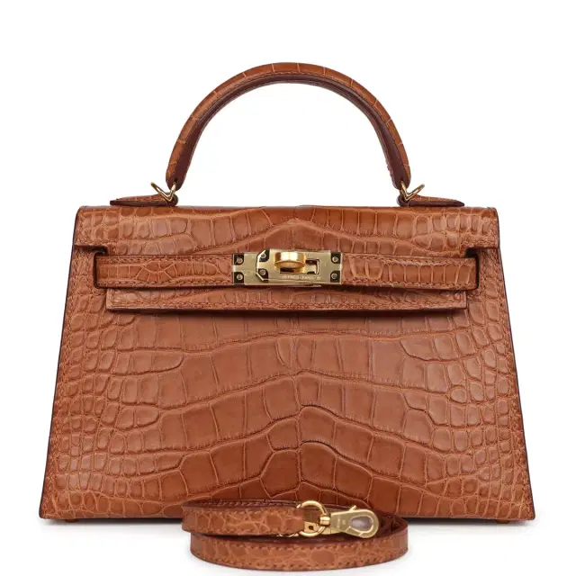 hermes Hermes Kelly Sellier 20 Gold Matte Alligator Gold Hardware