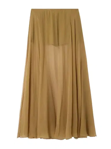 Chloé Pleated Silk-mousseline Midi Skirt | Thumbnail 1 Chloé Pleated Silk-mousseline Midi Skirt | Thumbnail 1