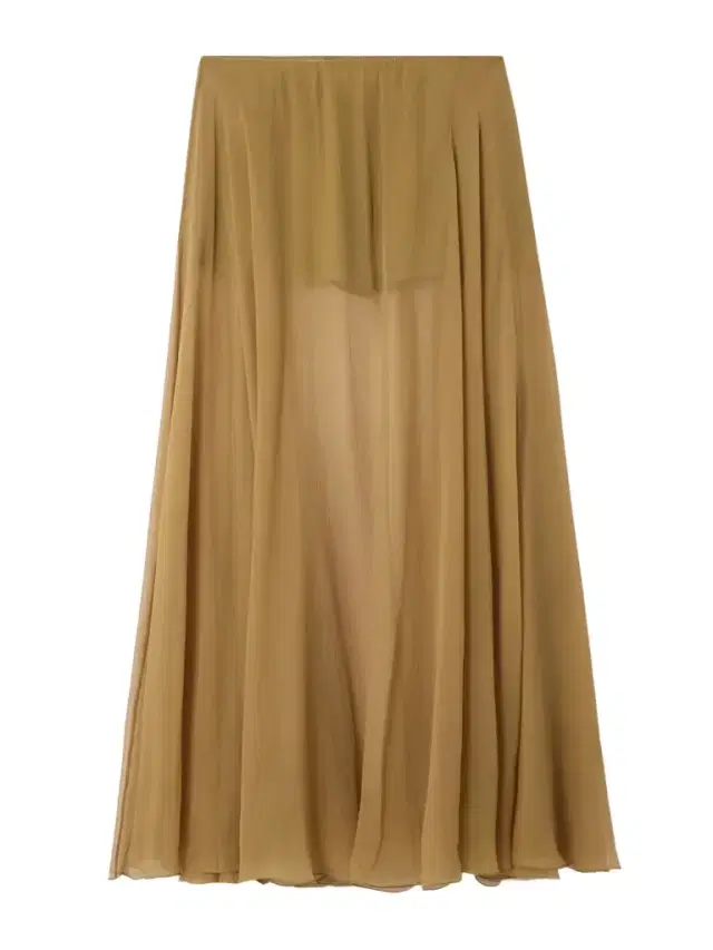 Pleated Silk-mousseline Midi Skirt