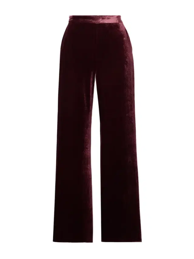 Velvet Straight-leg Pants