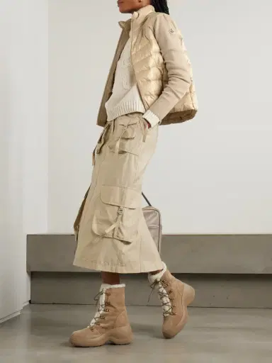 Moncler Apliquéd Wool And Quilted Shell Down Cardigan | Thumbnail 2