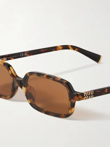Miu Miu Eyewear Rectangular-frame Tortoiseshell Acetate Sunglasses | Thumbnail 4 Miu Miu Eyewear Rectangular-frame Tortoiseshell Acetate Sunglasses | Thumbnail 4
