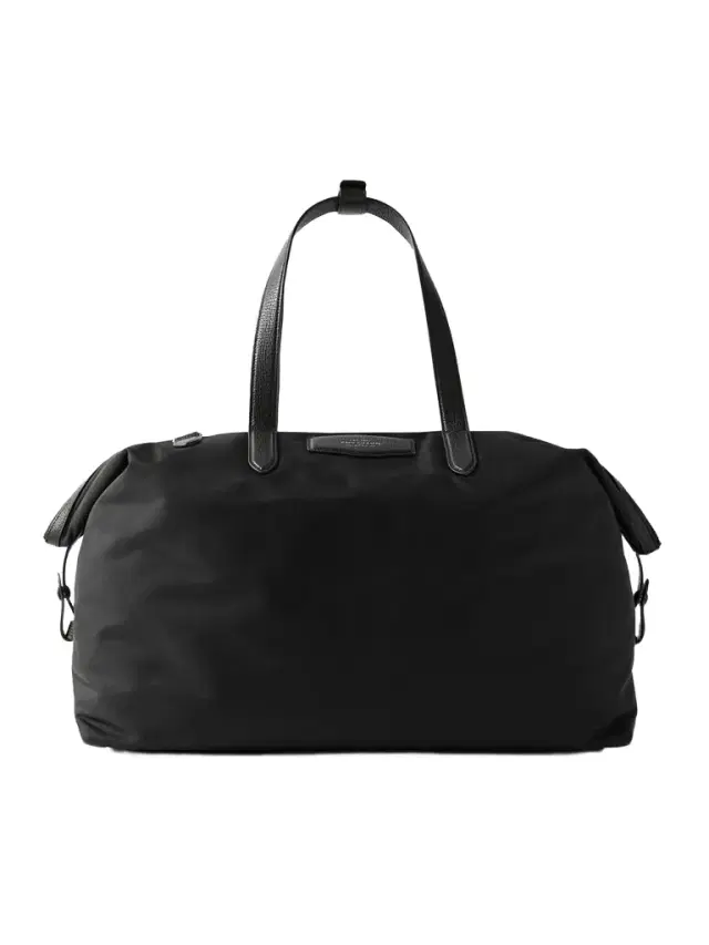 Smythson Norton Textured-leather Trimmed Canvas Weekend Bag