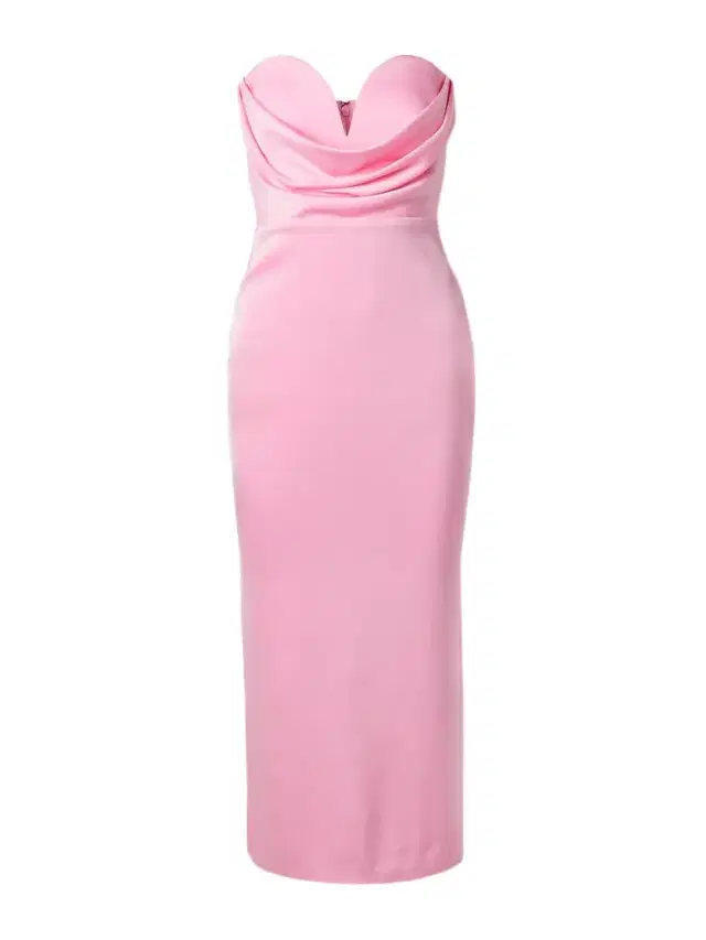 Strapless Draped Satin-crepe Midi Dress