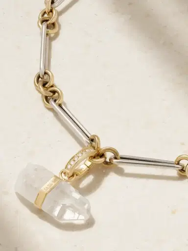 JIA JIA Jumbo 14-karat Yellow And White Gold, Quartz And Diamond Bracelet | Thumbnail 4 JIA JIA Jumbo 14-karat Yellow And White Gold, Quartz And Diamond Bracelet | Thumbnail 4