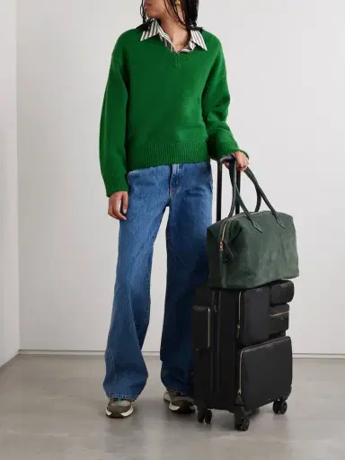 Anya Hindmarch Shorthaul Trolley Leather-trimmed Econyl® Suitcase | Thumbnail 2 Anya Hindmarch Shorthaul Trolley Leather-trimmed Econyl® Suitcase | Thumbnail 2