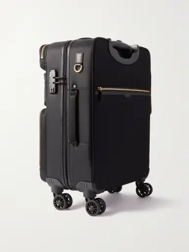 Anya Hindmarch Shorthaul Trolley Leather-trimmed Econyl® Suitcase | Thumbnail 3 Anya Hindmarch Shorthaul Trolley Leather-trimmed Econyl® Suitcase | Thumbnail 3
