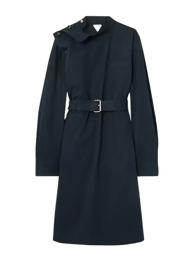Belted Cotton-twill Midi Dress