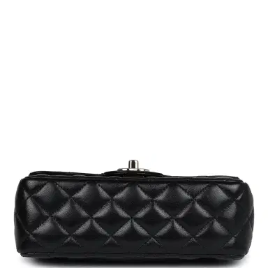 Chanel Chanel Mini Rectangular Crystal Top Handle Flap Bag Black Lambskin Light Gold Hardware | Thumbnail 6
