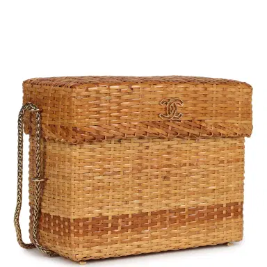 Chanel Vintage Chanel Small Picnic Basket Bag Natural Wicker Gold Hardware | Thumbnail 2 Chanel Vintage Chanel Small Picnic Basket Bag Natural Wicker Gold Hardware | Thumbnail 2
