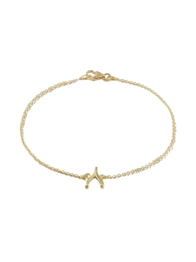 Mini Wishbone 18-karat Gold Bracelet