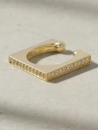 Mizuki 14-karat Gold Diamond Ear Cuff | Thumbnail 3 Mizuki 14-karat Gold Diamond Ear Cuff | Thumbnail 3