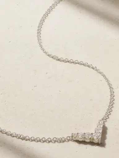 Melissa Kaye Aria V Mini 18-karat White Gold Diamond Necklace | Thumbnail 1
