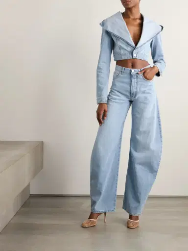 Alaïa Cropped Denim Hooded Jacket | Thumbnail 2 Alaïa Cropped Denim Hooded Jacket | Thumbnail 2