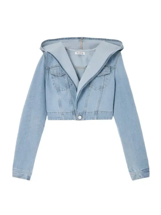 Alaïa Cropped Denim Hooded Jacket