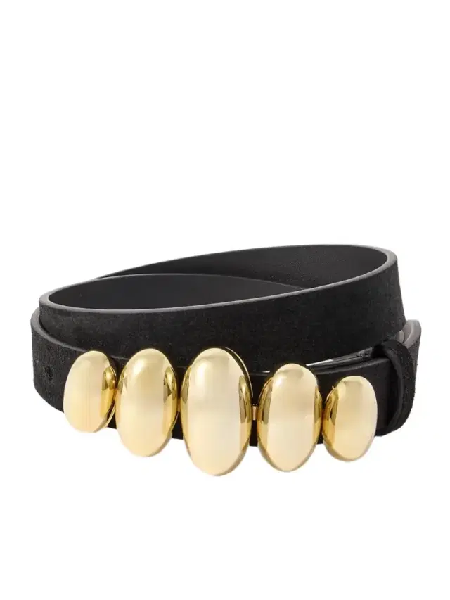 Fuzz Embellished Nubuck Belt