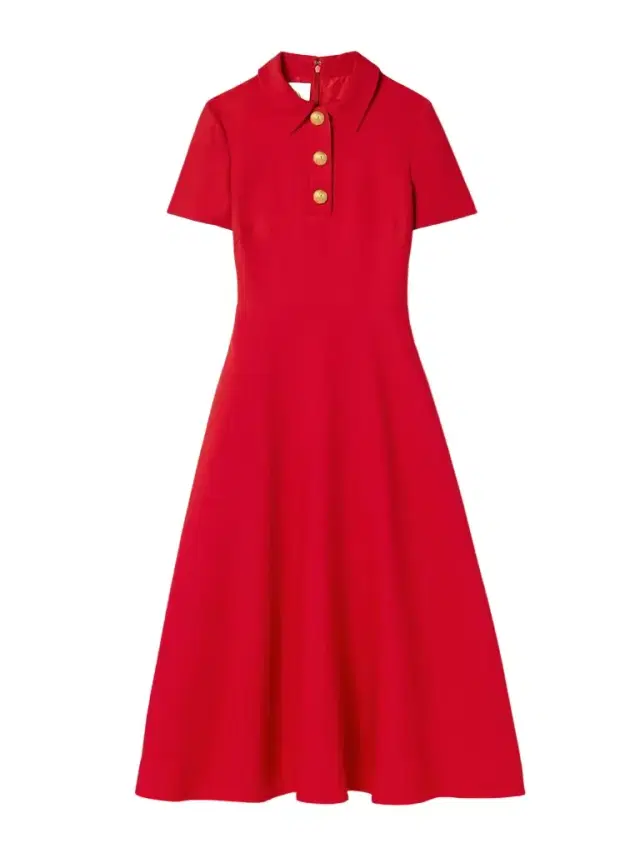Button-embellished Wool And Silk-blend Crepe Midi Dress