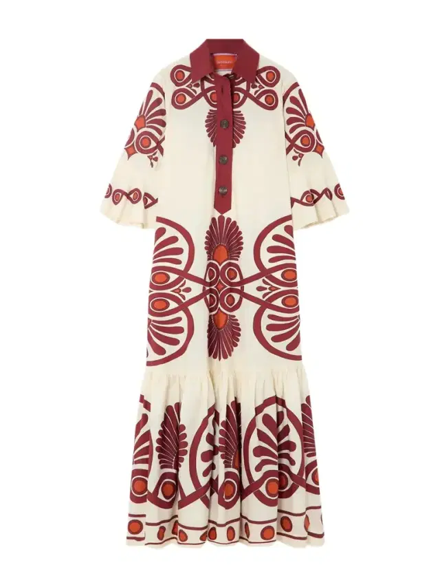 Artemis Tiered Gathered Printed Cotton Maxi Shirt Dress