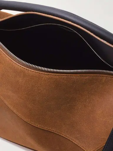 Loewe Puzzle Edge Large Leather-trimmed Suede Shoulder Bag | Thumbnail 5 Loewe Puzzle Edge Large Leather-trimmed Suede Shoulder Bag | Thumbnail 5