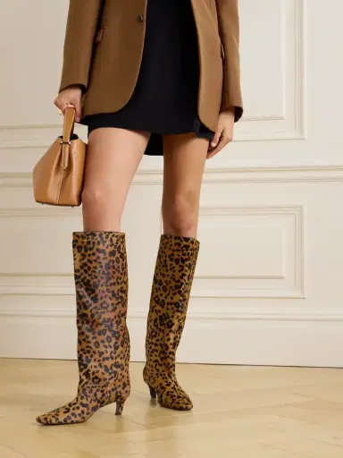 TOTEME The Wide Shaft Leopard-print Calf Hair Knee Boots | Thumbnail 2