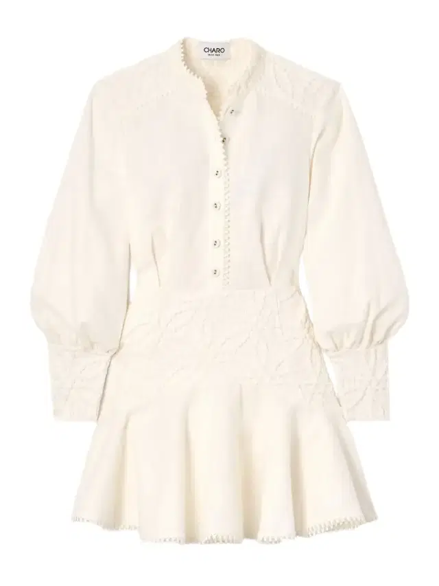Lully Cloqué-paneled Ramie-blend Mini Dress