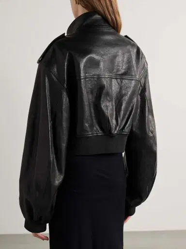 Khaite Kember Cropped Leather Bomber Jacket | Thumbnail 3 Khaite Kember Cropped Leather Bomber Jacket | Thumbnail 3