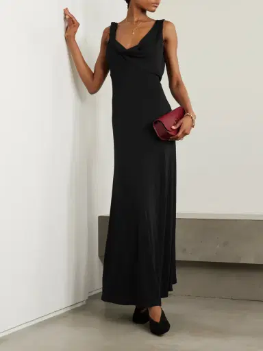 TOTEME Twisted Draped Satin Maxi Dress | Thumbnail 2