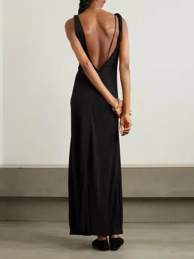 TOTEME Twisted Draped Satin Maxi Dress | Thumbnail 3