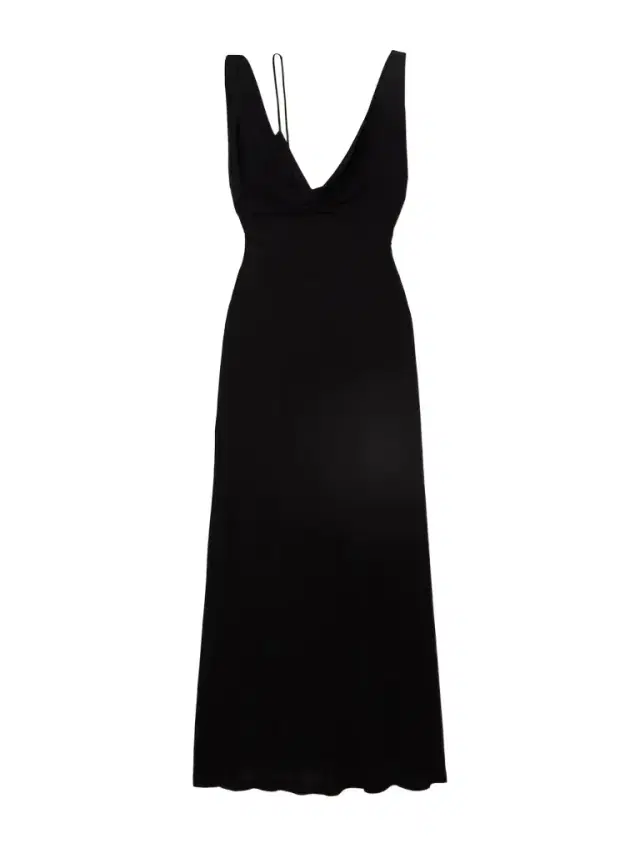 Twisted Draped Satin Maxi Dress