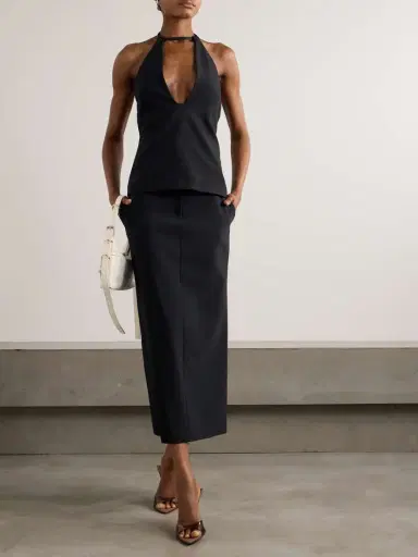 The Attico Belted Cutout Cady Midi Skirt | Thumbnail 2