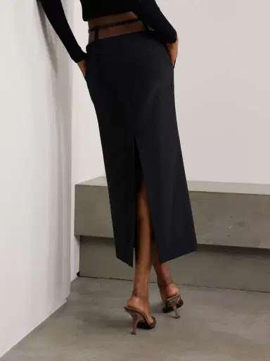 The Attico Belted Cutout Cady Midi Skirt | Thumbnail 4