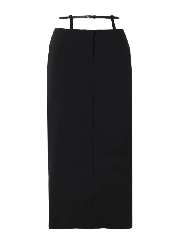 Belted Cutout Cady Midi Skirt