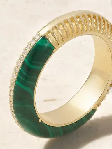 L’Atelier Nawbar Bombay Ray 18-karat Gold, Malachite And Diamond Ring | Thumbnail 4